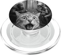 Cat Selfie With Bigfoot & Alien | Funny Scared Cat PopSockets PopGrip for MagSafe