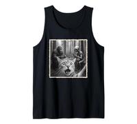 Cat Selfie With Bigfoot & Alien | Funny Scared Cat Tank Top