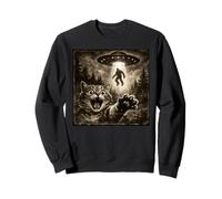 Cat Selfie With Bigfoot Alien UFO Funny Sasquatch Sweatshirt