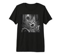 Cat Selfie with Bigfoot Funny Sasquatch Believer Cat Lover Premium T-Shirt