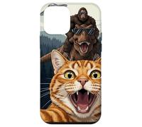 Cat Selfie with Bigfoot Riding T-rex Dinosaur Alien UFO Case for iPhone 12 mini