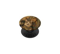 Cat Selfie with Pharaoh Pyramids Cute Ukiyo-e Japanese Art PopSockets Adhesive PopGrip