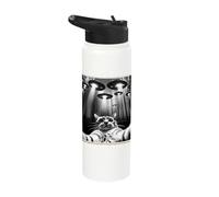 Cat Selfie with UFO | Funny UFOs & Cat Stainless Steel Insulated Water Bottle