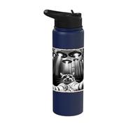 Cat Selfie with UFO | Funny UFOs & Cat Stainless Steel Insulated Water Bottle