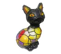 Cat Series Art Night Light, Stained Resin Cats Tabletop Desk Lamp Night Light, Cute Pet Themed LED Table Lamp with Warm Ambient Glow, Fun Gift for Cat Lovers 7.87 Inches (B)
