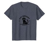 Cat Servant On Duty: Regal Feline Design for Pet Lovers T-Shirt, Kids, Heather Blue, 3 Years