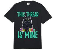 Cat Sewing Hoarding Needlework Art This Thread is Mine Comfort Colors Adult Heavyweight T-Shirt