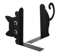 Cat Shape Bookend Set, Black Metal Cap, Cute Cat Bookends with Sturdy Construction, Book Stopper with Desk Stand, Decorative Accessories from i