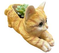Cat Shape Flower Pot | Flower Pot With Decorative Resin Kitten Figurine Planter,Home Planter | For Outdoor Garden Landscape Home Living Room Office Entryway Bookshelf Sill