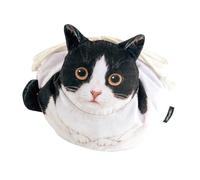 Cat Shape Makeup Bag | Cat Cosmetic Pouch | Soft Coin Pouch Cosmetic Pouch Makeup Bag Travel Organizer for Bathroom Va, Black and white cat, Se référer au descriptif, Refer to description