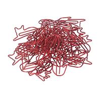 Cat Shape Paper Clips, Red, 100pcs, Metallic Iron Material, Increase Slip - Cute Decorative Design, Reusable Durable, Office and Home Use