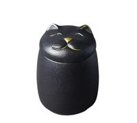 Cat Shape Urn For Pet Ashes- Cat Shape Memorial Cremation -Handcrafted Black Decorative For Funeral Cat Urn Dog Urn(Schwarz)