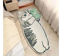 Cat Shaped Area Rug Cute Runner Rug Non Slip Washable Animal Throw Rugs Floor Carpet for Door Mat Bedroom Kids Room Kitchen Hallways Decor Entryway Carpet (Cell Phone - Cat, 20 x 47 Inch)