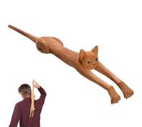 Cat Shaped Back Scratcher,18.89in Wooden Handheld Basswood Cat Back Scratcher,Long Handle Cat Back Scratcher for Instant Relief from Itching Body Relaxation for Young and Old,Everyone can Scratch