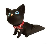 Cat Shaped Door Stopper No Drilling Required Suction Door Handle Stopper to Prevent Drafts and Door Damage with Neck Strap and Rotatable Head (A)