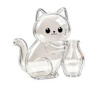 Cat Shaped Magnetic Fridge Storage Box, Clear Acrylic Refrigerator Magnet Container for Collecting Cat Whiskers & Pet, Keeps Kitten Hair Safe Storage Decor