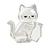 Cat Shaped Magnetic Fridge Storage Box, Clear Acrylic Refrigerator Magnet Container for Collecting Cat Whiskers & Pet, Keeps Kitten Hair Safe Storage Decor