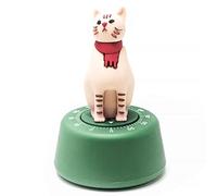 Cat Shaped Mechanical Timer, Cute Rubber Shape 60-Minute Wind Up with Non-Slip Base, Desk Decor for Study, Kitchen Portable Timer(Blu)
