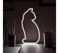Cat Shaped Neon-Style LED Light Menkind White One Size
