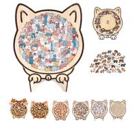 Cat Shaped Puzzle, 135-Piece Cat Shaped Wooden colouring Puzzle | Cat Jigsaw Puzzle, Unique Animal Shape Irregular Jigsaw with Frame, Creative Gifts for Cats Lovers, Funny Home Decor