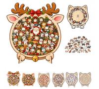 Cat Shaped Puzzle, 135-Piece Cat Shaped Wooden colouring Puzzle | Cat Jigsaw Puzzle, Unique Animal Shape Irregular Jigsaw with Frame, Creative Gifts for Cats Lovers, Funny Home Decor