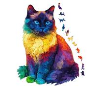 Cat Shaped Puzzle, 201 Pieces Irregular Cat Jigsaw Puzzle Wooden Jigsaw Puzzles Home Decor For Desk Wall Bookshelf For Family Friends Cats Lovers