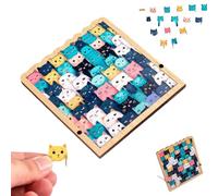 Cat Shaped Puzzle,Colored Cat Shaped Wooden Jigsaw Puzzle,Framed by Adorable Cats Outline Puzzles,Challenging Irregular Jigsaw,Creative Animal Cats Wooden Puzzles for CatLovers