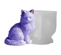 Cat Shaped Silicone Mould | Handmade Decoration in Concrete with Cat from Sitting Position, Mum Sabun Kalıpları - for Table Home Wedding and Party Room
