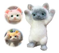 Cat Shaped Squishy Fidget Toys, Squishy Stress Balls Toys For Adults, Cute Cat Shaped Office Desk Squishy Toys, Animals Anxiety Stress Relief Toy, for Cat Lovers Boys Girls Gifts (siamese cat)