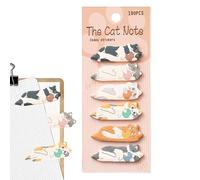 Cat Shaped Sticky Notes - 180 Sheets Cartoon Paper Markers - Funny Cat School Supplies - For Women Students Teachers Kids School Work Class And Fies