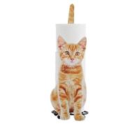 Cat-Shaped Toilet Roll Holder - Practical Dispenser, Cute, Organized; for Bathrooms, Kitchen Tables; Ideal for Cat Lovers, Families,Yellow
