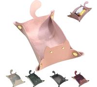cat-shaped tray made of pu leather,dice tray,Cat Shaped Bedside Organiser,Portable Foldable Cube Holder,Portable Snap Assembly,Desk Accessory for Mobile Phone,Wallet, Keys, Watches-pink