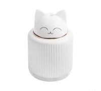 Cat Shaped USB For Mini Humidifier for Desktop and Car with 300ml Capacity, Intermittent and Continuous Mist Options, for Skin Moisturizing (White)