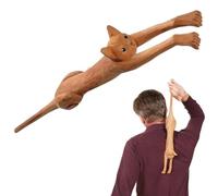 Cat-Shaped Wood Back Scratcher - Hand-Carved Manual Massager for Women Great Gift for Cat Lovers
