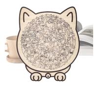 Cat Shaped Wooden Jigsaw - Wood Material | Maze Board Games | Cat Shaped Wooden Jigsaw Puzzle For Kids Adults And Families To Solve For Fun Brain Training And Home Playtime Use