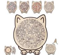 Cat Shaped Wooden Puzzle, 135-piece Colored Cat Shaped Wooden Jigsaw Puzzle, Cute Cats Outline Puzzles, Adorable Animal Shape Woodpuzzle, Creative Puzzles Gifts for Cats Lover, Home Decor (C)