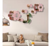 Cat Shelf for Wall with Sisal Scratching and Step, Cat Climbing Shelf Playground Set for Activity Indoor Kitten(8PCS)
