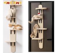 Cat Shelf Over Door Perch Multi-Level Hanger Vertical Space Pet Tree with Shelves - Ideal Climber for Cats