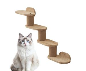Cat Shelf Wall - 16 Inch Climbing Wall, Wooden Staircase, Wall Mounted Ladder, Modern Vertical for Indoor Use or Window Boards So Your Cat Can Climb Safely In The Home