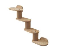 Cat Shelves for the Wall - Wooden Climbing Ladder, Wall Mounted Scratching Tower, Floating Playground Station, Stair Bookshelf, Indoor Cat Ceiling Climbing Activity Furniture Scratching Board Fitness