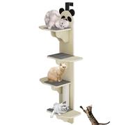 Cat Shelves Ladder, 4-Level Over-The-Door Climber with Carpeted Perches, No Drilling Vertical Cat Tree for Indoor Cats, Space-Saving Design