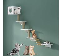 cat shelves, Wall-Mounted Cat Climbing Frame, Stylish Wall Set, Versatile Shelves, Save Space, Install with Ease(Style4)