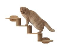Cat Shelves, Wall Mounted Cats Shelves, 31.5x18.9x6.02 Inches Wooden Climber Ladder, Scratcher Playground, Floating Kittens Shelf for Windowsill, Ceiling and Bookshelf Use