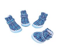 Cat Shoes, Dog Shoes Dog Boots Outdoor Walking Breathable Puppy Sneakers 4Pcs Non Slip Pet Dog Soft Cloth Sports Shoes for Small Medium Large Dogs, Blue (Number 2)