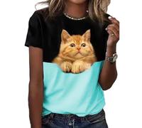 Cat Short-Sleeved Shirt ma-4380, Pattern 11, XXL