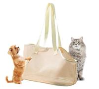 Cat Shoulder Carrier, Breathable Mesh Small Dog Tote Bag, Lightweight Pet Shoulder Pack with Escape-Proof Design for Walking Travel Hiking Daily Outing, Portable Sling Cats Puppies Rabbits