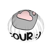 Cat Shower Cap,Funny Cute Cat Paw Give Me Five Waterproof Double Layer Bath Caps Perfect For All Hair Lengths And Thicknesses