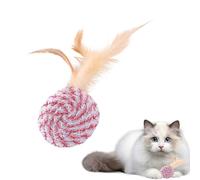 Cat Shuttlecock Toy - Interactive Kitten Play Ball Teaser Toy | Funny Cat Chew Toy, Feathered Hunting Ball, Entertainment Accessories, Indoor Cat Activity, Exercise and