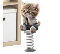 Cat Shy Kitty Bobble - 4.13x2.17 Inches Stress Relief Car Dashboard Decorations | Cute 2D Acrylic Dancing Toy | Car Interior Accessories | For Sedan Vehicles, Sweet Cat bobbleheadss,Cute Things giftss