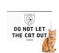 Cat Signs - Do Not Let The Cat Out Door Warner - Wall Mounted Wooden Signs for Apartment, Home, Bedroom, Living Room, Cafe, Workplace, Gallery, Kitchen